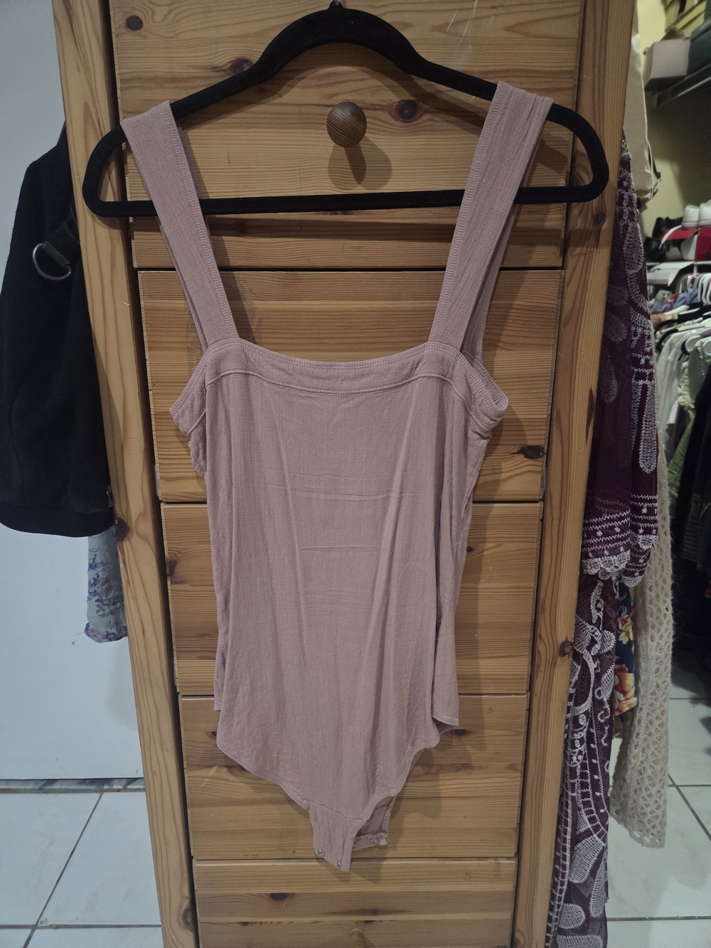 Free People Philo Lace-Up Rose Pink Sleeveless Bodysuit - Picture 4 of 4